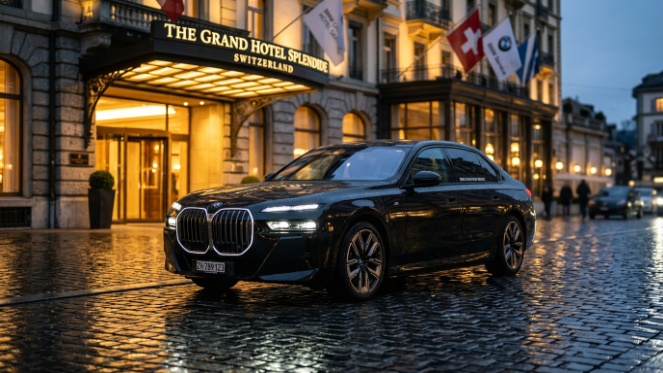 BMW 7 Series luxury limo Geneva Switzerland Swiss Geneva Limo