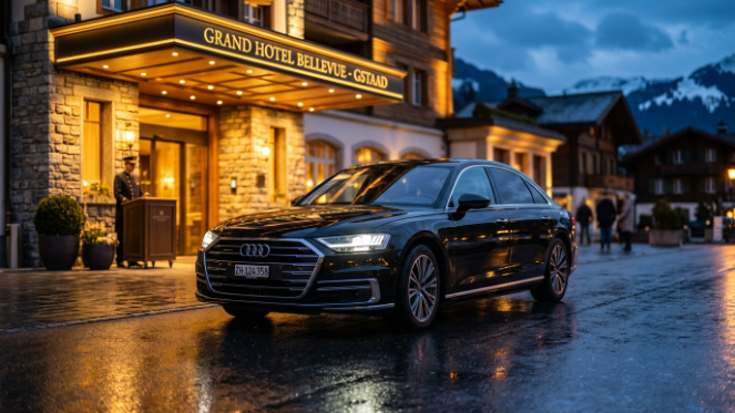 Audi A8 luxury executive limo Geneva Switzerland Swiss Geneva Limo