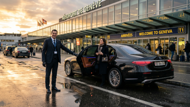 “Luxury limousine and chauffeur service Geneva Airport Switzerland by Swiss Geneva Limo”