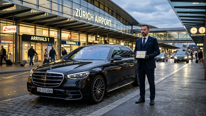 “Luxury limousine and chauffeur service Zurich Airport Switzerland by Swiss Geneva Limo”